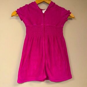 Swim Pool Beach Coverup Girl’s 4T Hooded Terrycloth Fuchsia Pink Bath Full Zip